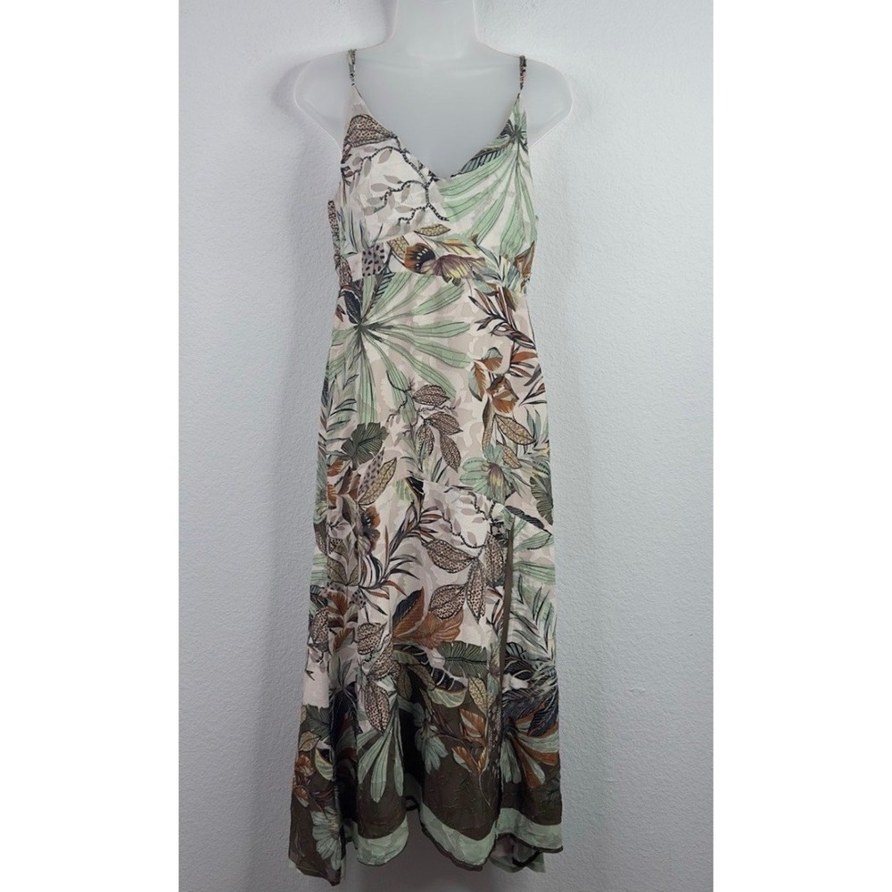 Super Natural Secret‎ Mission Maxi Dress Womens S Green Floral Excellent Burnout